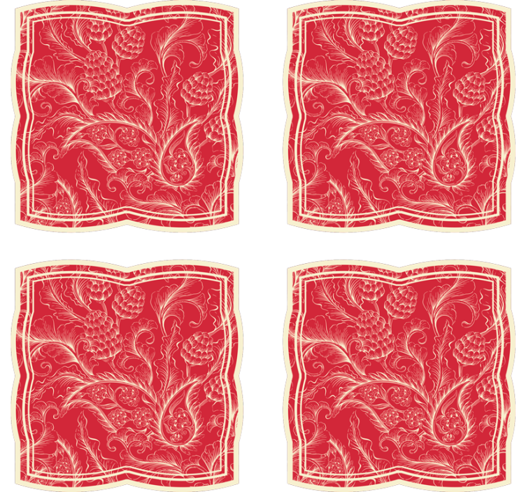 Posavasos patrón floral ornamental - TenVinilo