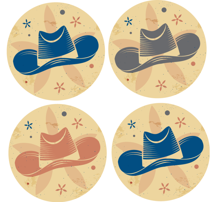 Posavasos frikis con motivo de sombrero estilizado - TenVinilo