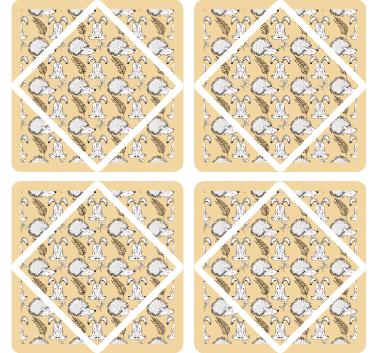 Posavasos patrón puercoespín y conejos - TenVinilo