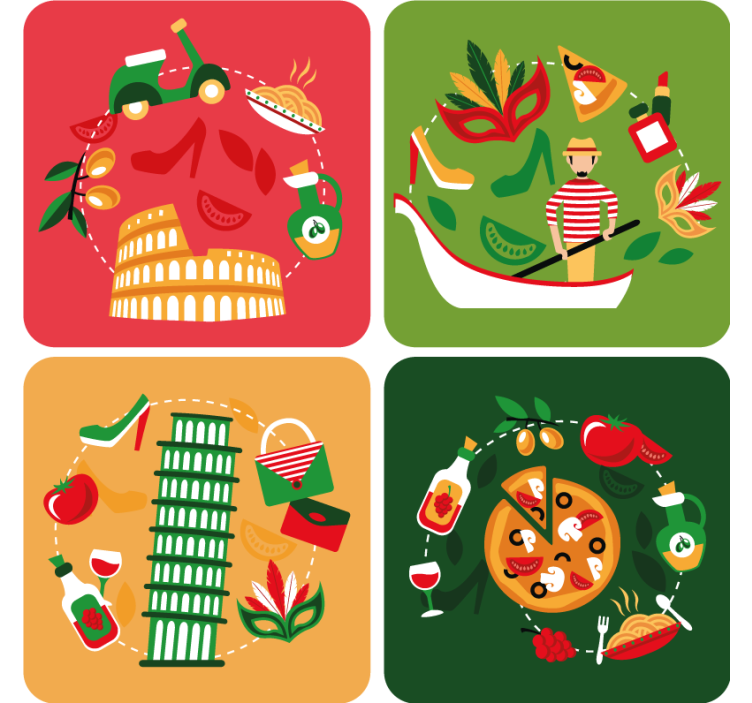 Posavasos frikis viaje culinario italiano - TenVinilo