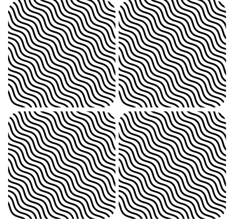 Posavasos patrón negro ondulado - TenVinilo