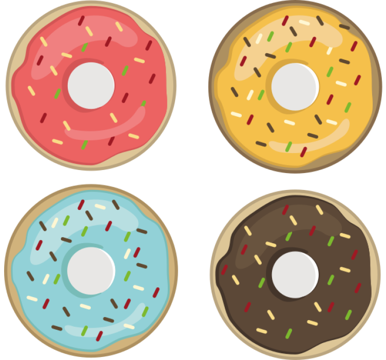 Posavasos frikis diseños de donuts coloridos - TenVinilo