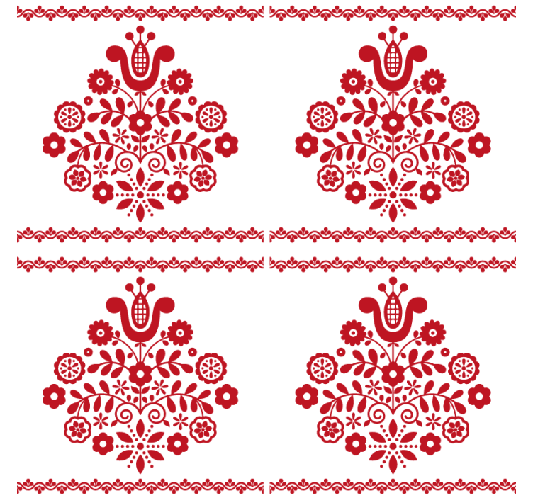 Posavasos motivo floral folk - TenVinilo