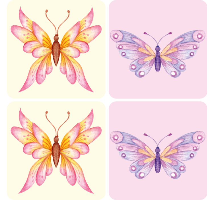 Posavasos frikis con motivos de mariposas vibrantes - TenVinilo