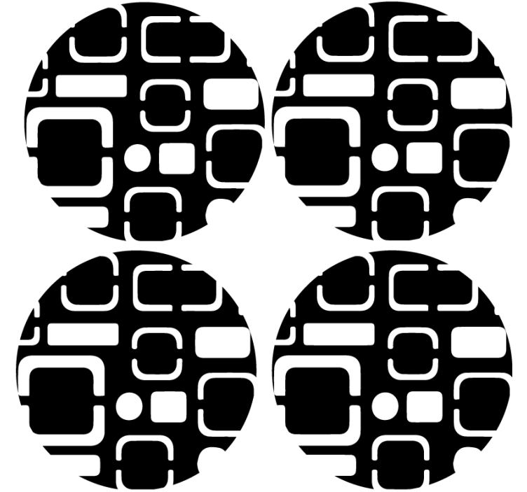 Posavasos motivos geométricos negros - TenVinilo