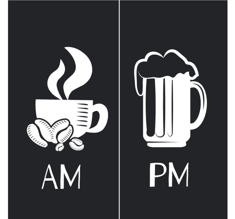 Posavasos con frases café de mañana cerveza de noche - TenVinilo