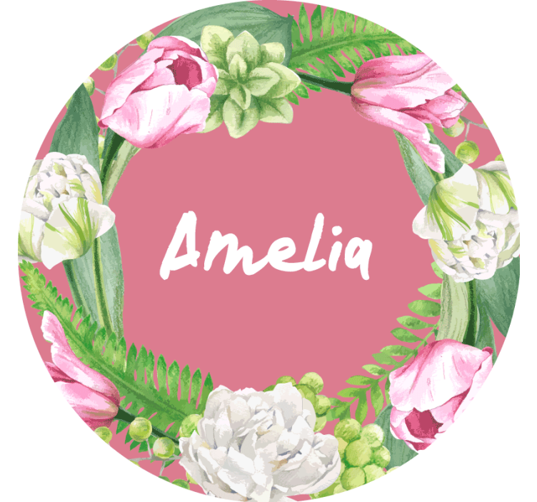 Posavasos personalizable corona floral rosa - TenVinilo