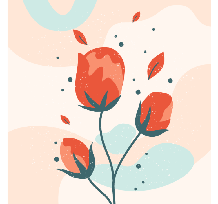 Posavasos moderno arreglo floral elegante - TenVinilo