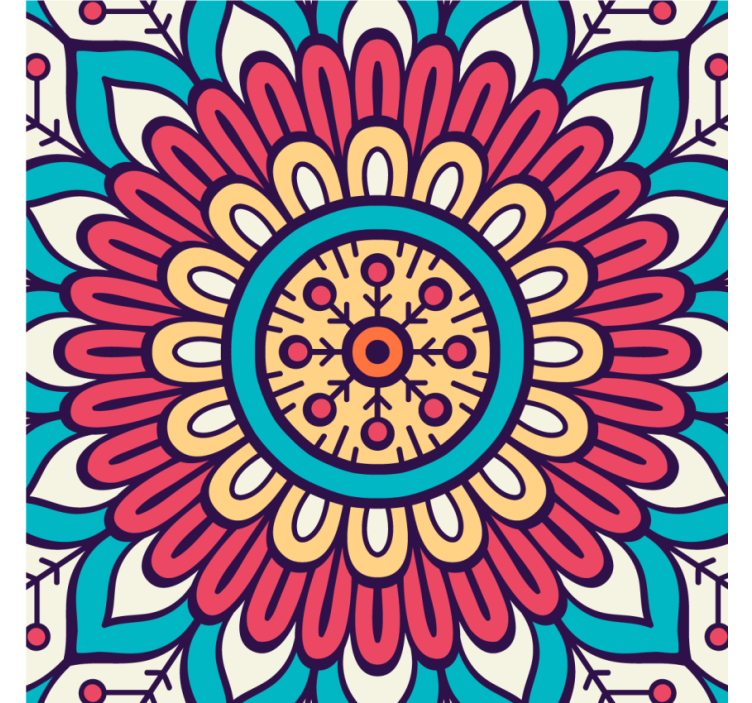 Posavasos patrón floral circular - TenVinilo