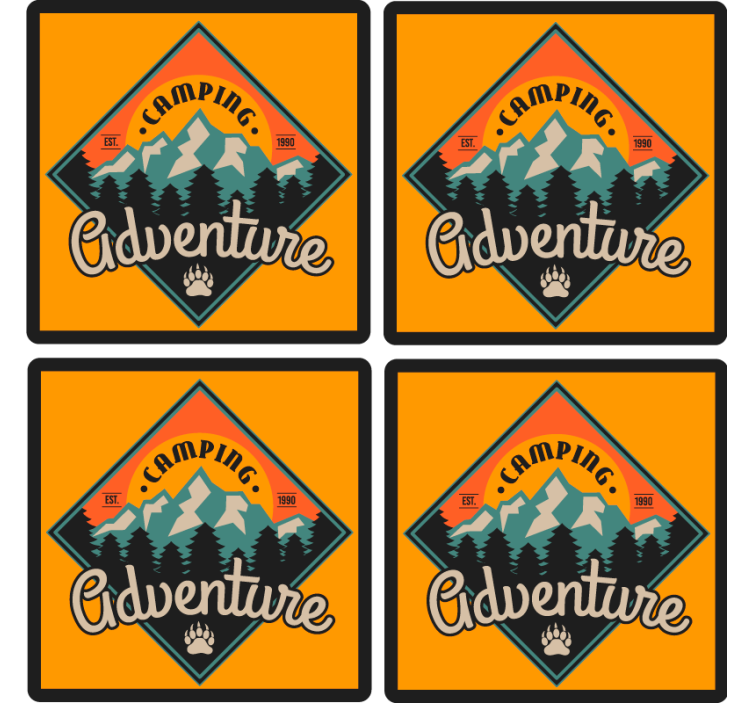 Posavasos con frases insignia de aventura camping - TenVinilo