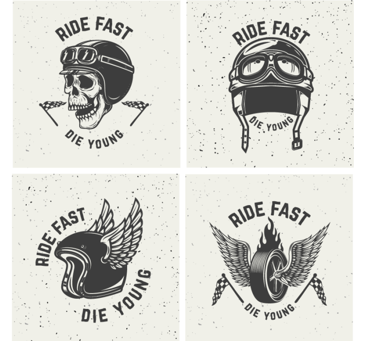 Posavasos frikis calavera con gafas de carreras - TenVinilo