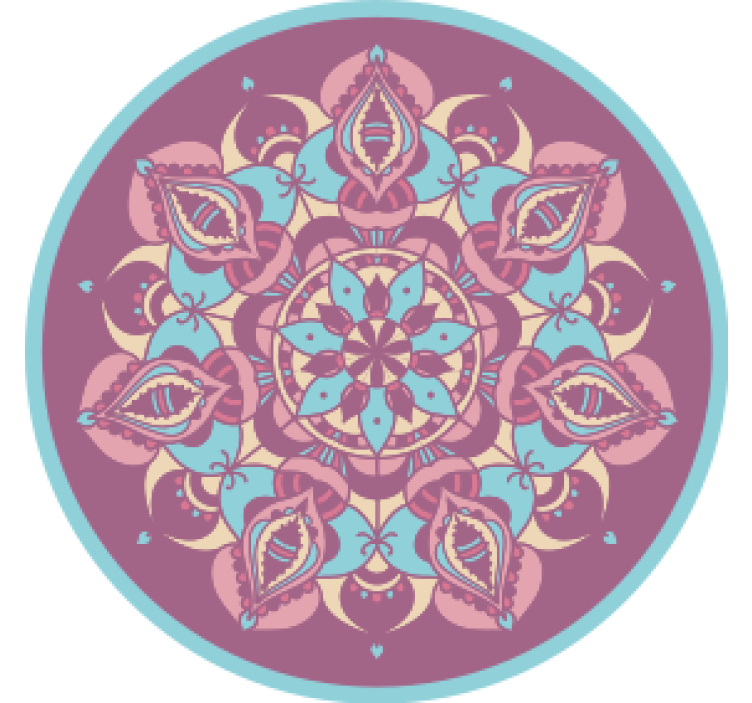 Posavasos vintage Mandala azul violeta rosa - TenVinilo