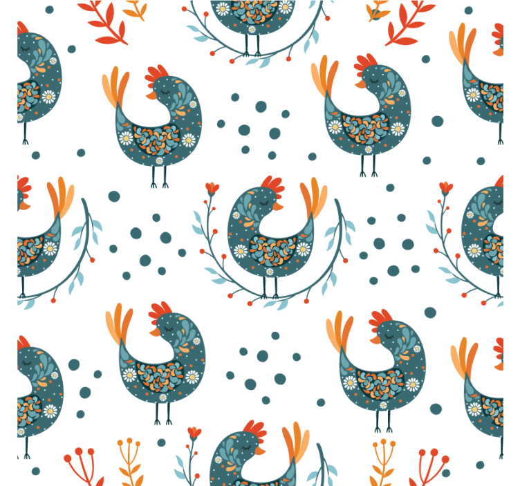 Posavasos frikis patrón de gallina caprichoso - TenVinilo