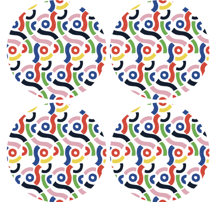 Posavasos patrones abstractos coloridos - TenVinilo