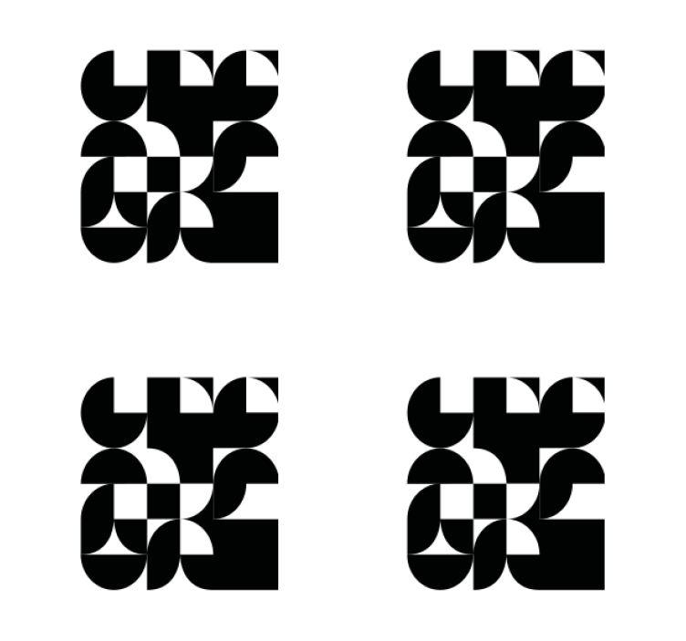 Posavasos moderno Patrón de arte geométrico círculo negro - TenVinilo