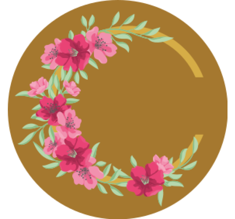 Posavasos cerveza diseño floral circular - TenVinilo