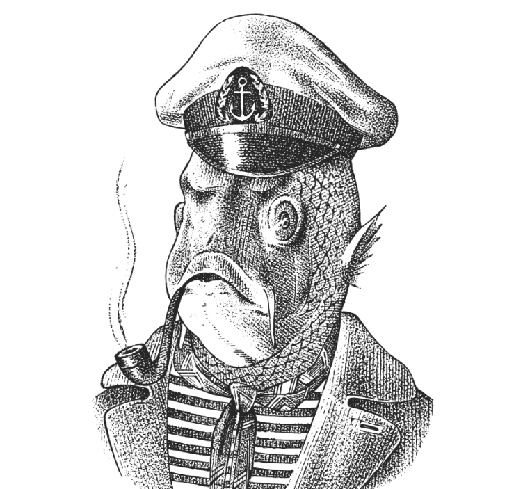 Posavasos frikis personaje capitán pez - TenVinilo