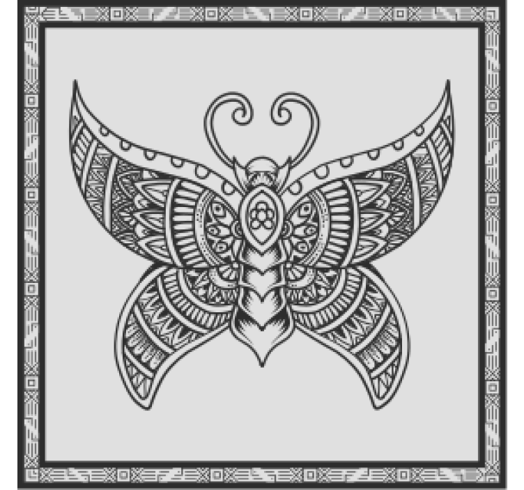 Posavasos vintage con intrincado motivo de mariposa - TenVinilo