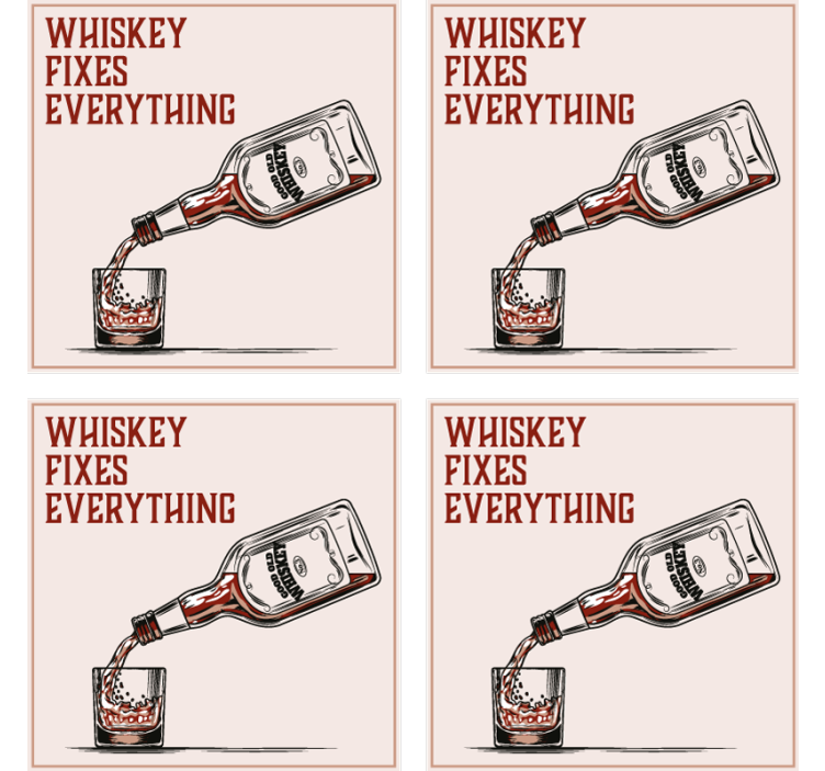 Posavasos con frases visual de vertido de whisky - TenVinilo