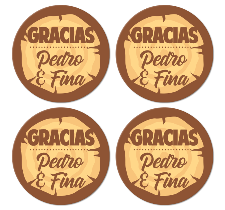 Posavasos textura Gracias texto nombre personalizado - TenVinilo