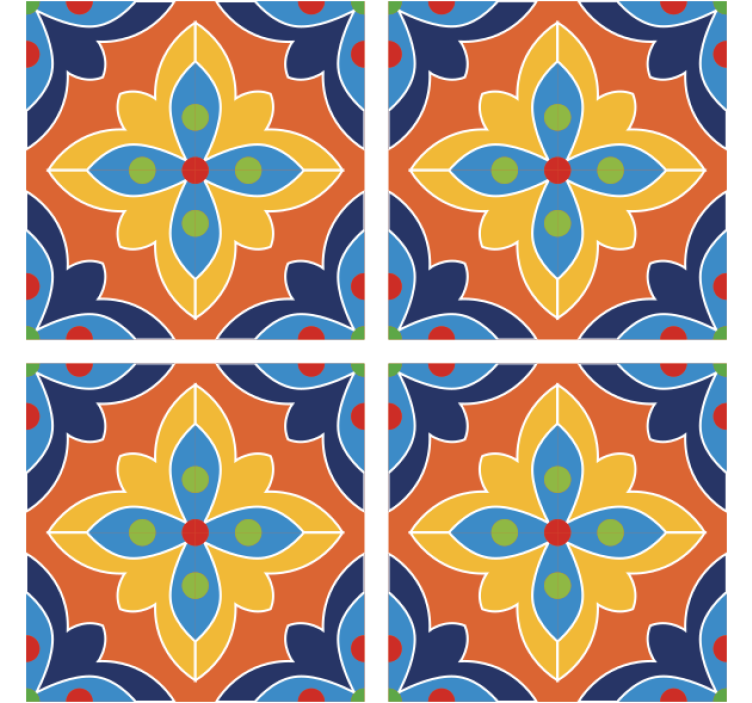 Posavasos ilustración floral vibrante - TenVinilo