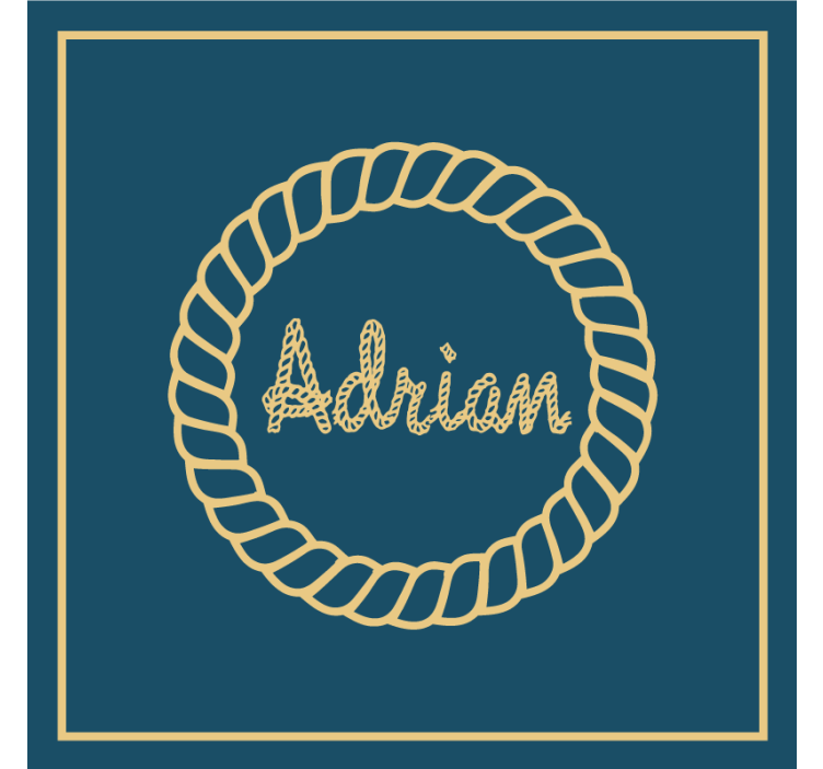 Posavasos personalizable monograma círculo de cuerda - TenVinilo