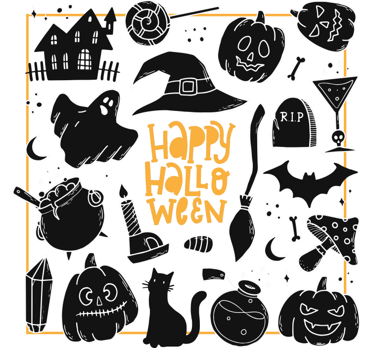 Posavasos halloween ilustraciones espeluznantes - TenVinilo