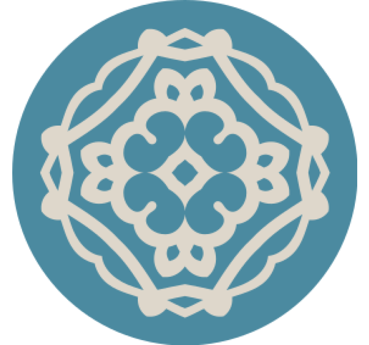 Posavasos vintage Patrón antiguo vintage azul y blanco - TenVinilo