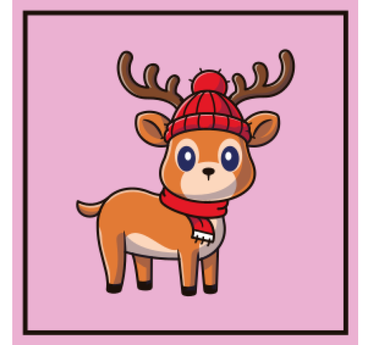 Posavasos halloween reno bonito con bufanda - TenVinilo