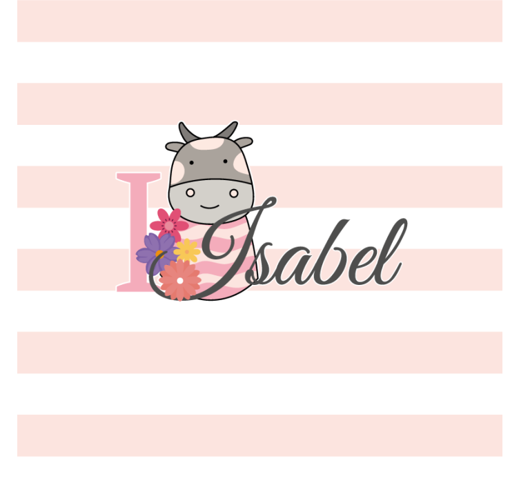 Posavasos personalizable diseño de vaca floral personalizado - TenVinilo