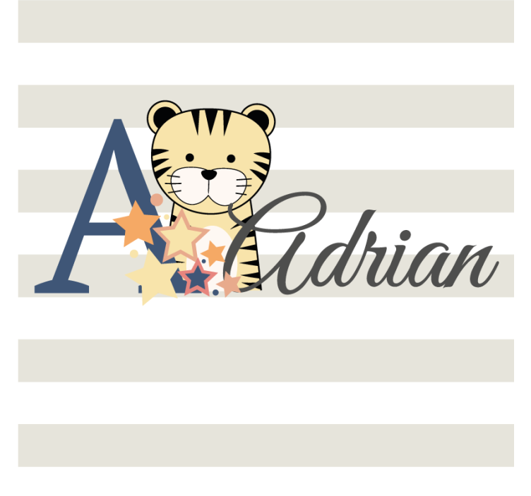 Posavasos personalizable ilustración de tigre caprichoso - TenVinilo