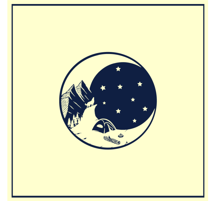 Posavasos moderno escena nocturna de montaña - TenVinilo