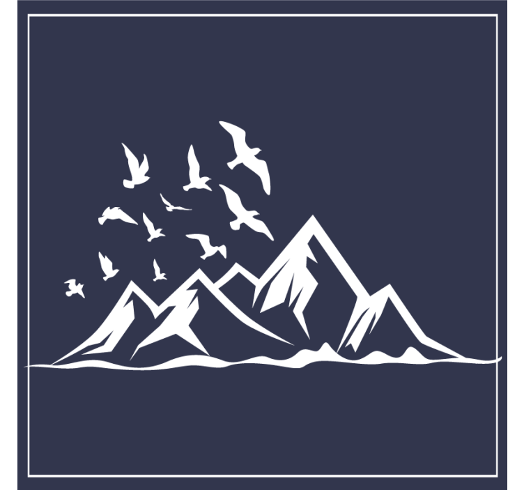 Posavasos silueta de paisaje montañoso - TenVinilo