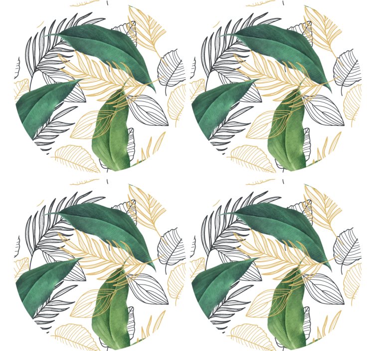 Posavasos moderno motivo de vegetación exuberante - TenVinilo