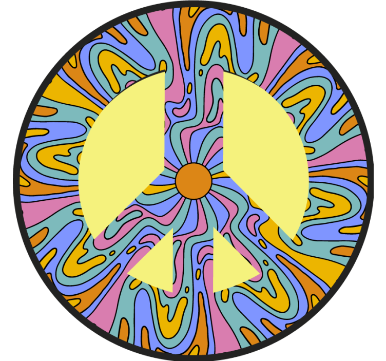 Posavasos frikis símbolo de paz vibrante - TenVinilo