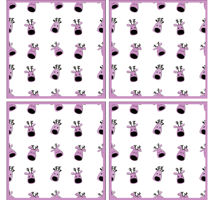 Posavasos navideño caras de renos divertidos - TenVinilo