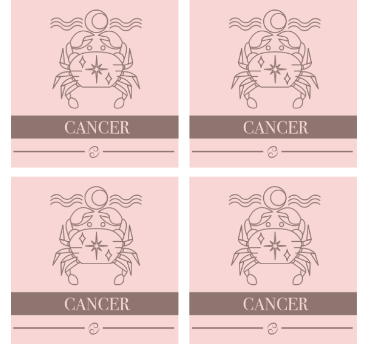 Posavasos personalizable símbolo zodiacal cáncer - TenVinilo