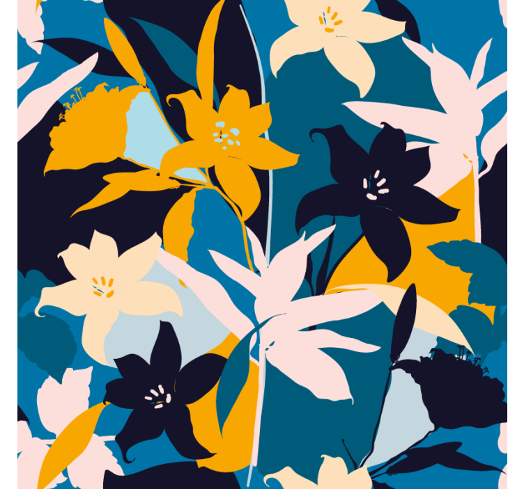 Posavasos moderno motivo floral vívido - TenVinilo