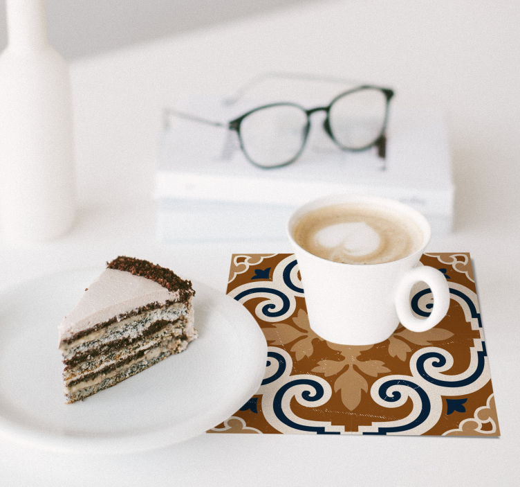 Posavasos azulejo Baldosas estilo cemento - TenVinilo