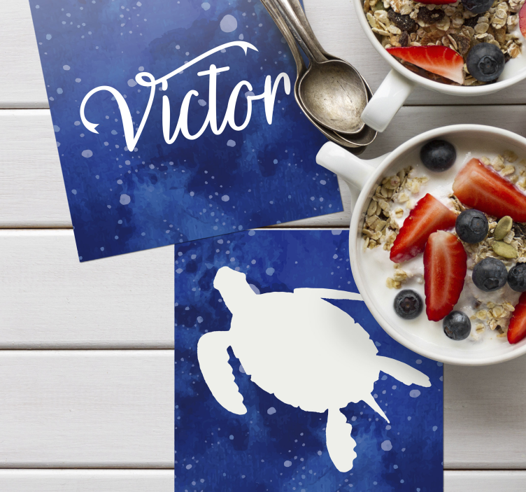 Posavasos de galaxia de tortuga con nombre - TenVinilo