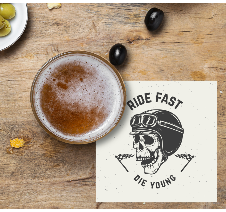 Posavasos frikis calavera con gafas de carreras - TenVinilo