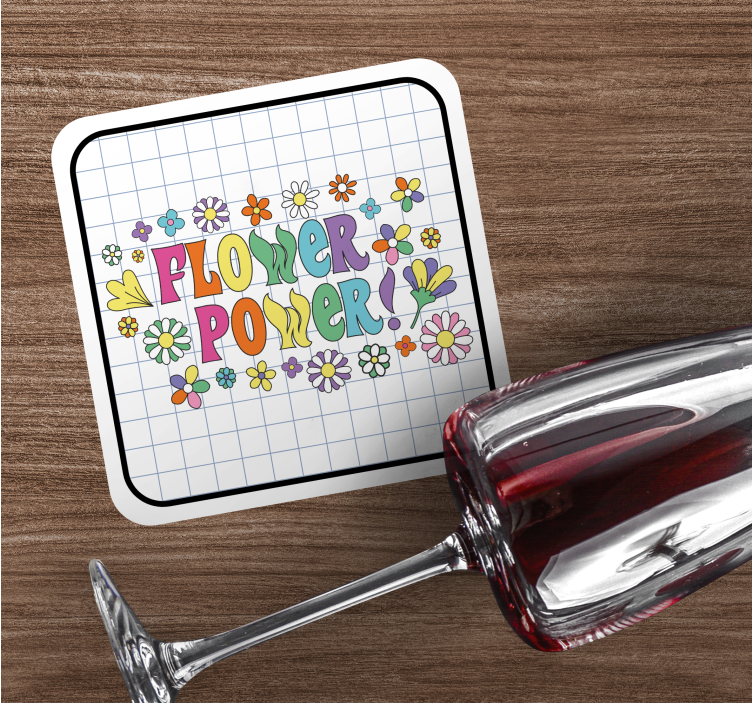 Posavasos frikis tipografía floral colorida - TenVinilo