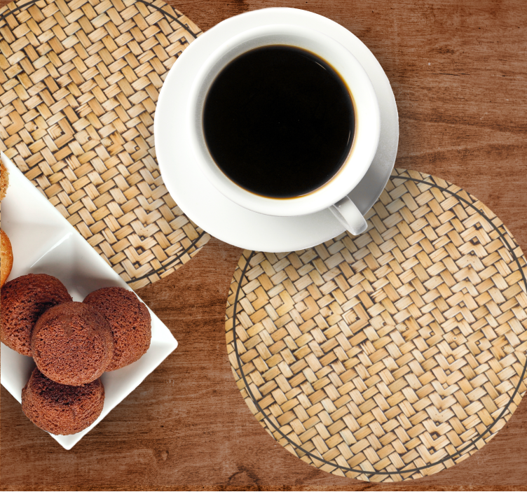 Posavasos textura Efecto de tejido de bambú - TenVinilo