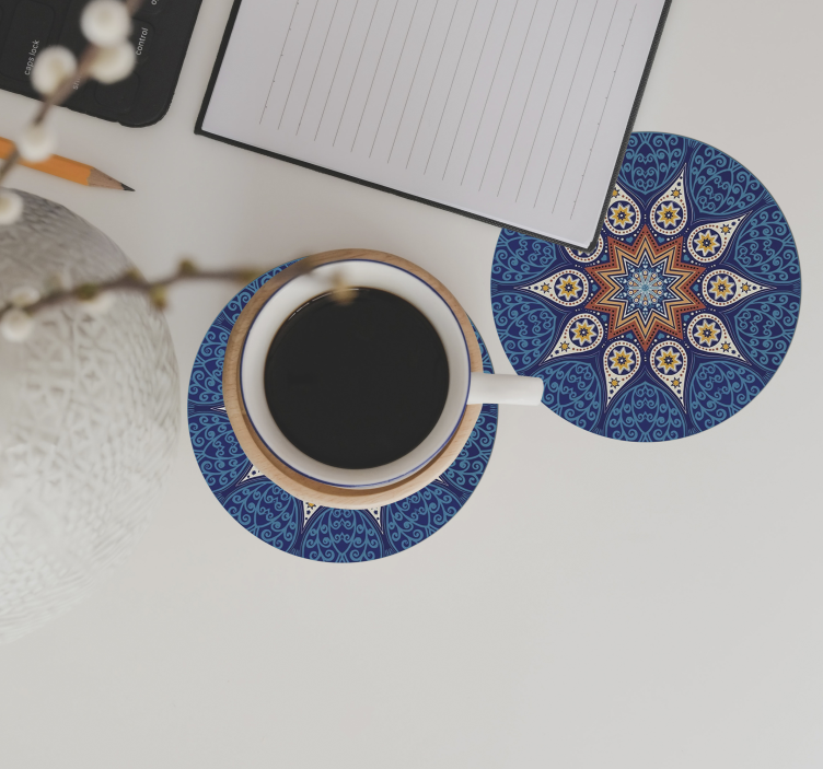 Posavasos modernos mosaico de mandala - TenVinilo