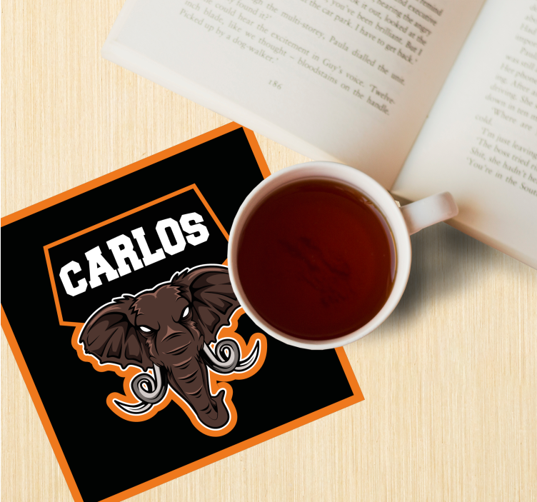 Posavasos personalizable Diseño de elefante - TenVinilo