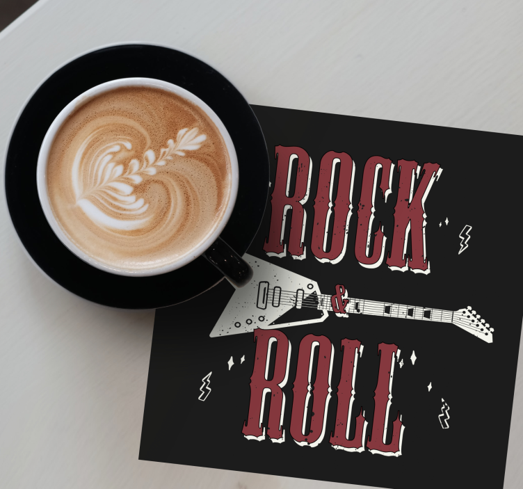 Posavasos vintage Rock n 'roll con diseño de guitarra - TenVinilo