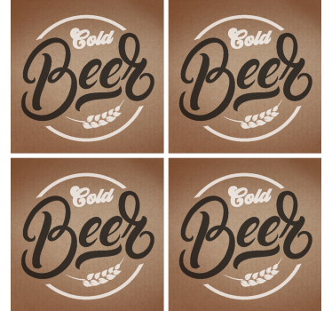 Posavasos de cerveza fría beige - TenVinilo