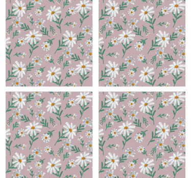 Posavasos fondo de patrón floral - TenVinilo