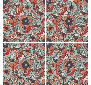 Posavasos estampado floral - TenVinilo