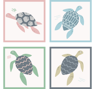 Posavasos frikis con divertidos patrones de tortugas - TenVinilo